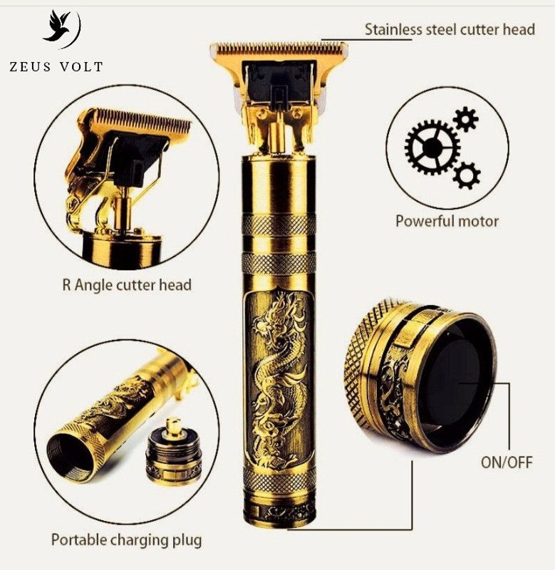 ashron Professional MaxtopT99 Rechargeable Cordless Electric Blade Beard Trimmer A63 Trimmer 90 min Runtime 1 Length Settings  (Gold)