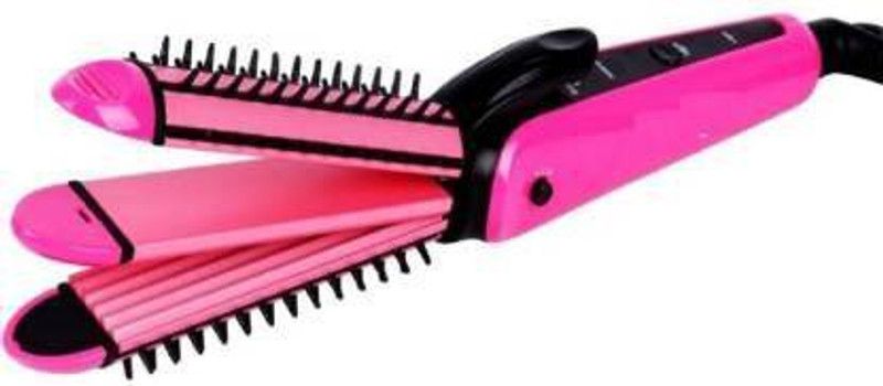 LKDS NHC-8890 HAIR PRESSING STRAIGHTNER & CUTLIER FOR STYLING YOUR HAIRS Hair Straightener  (Pink)