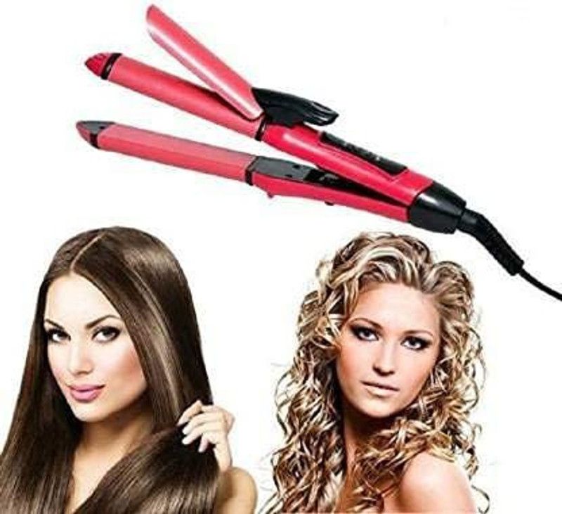 Zeus Volt 2 in 1 2009 Professional Adjustable Corded Hair Curler Hair Straightener  (pink)