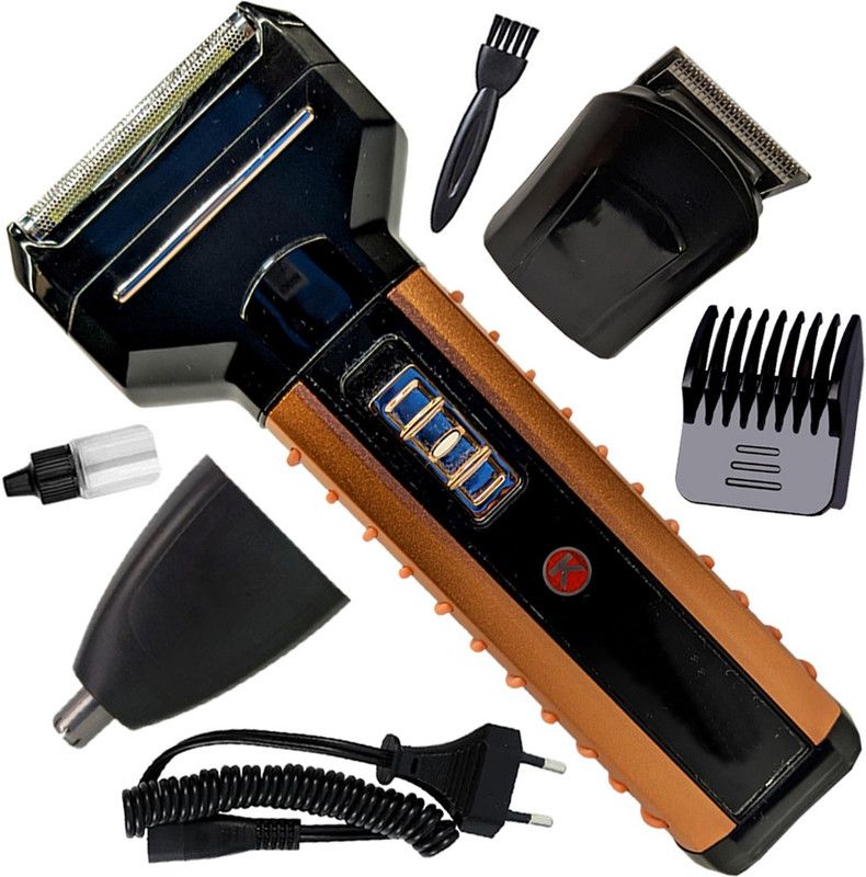 DGM 3in1 Professional Rechargeable Waterproof Beard Mustache Trimmer Nose & Ear Trimmmer Foil Shaver Hair Clipper Electric Razor Grooming Kit 900 mAH Battery (6 Month Warranty) 0211 Trimmer 120 min Runtime 4 Length Settings  (Multicolor)