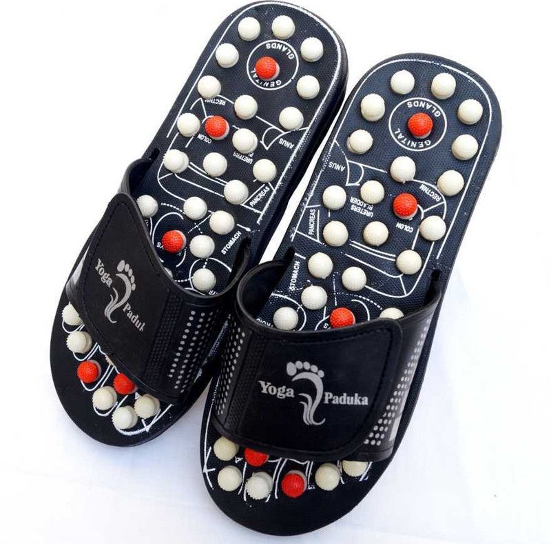 SARA SARAFFB0001 Yoga Paduka Flip Flops Massager  (Black)