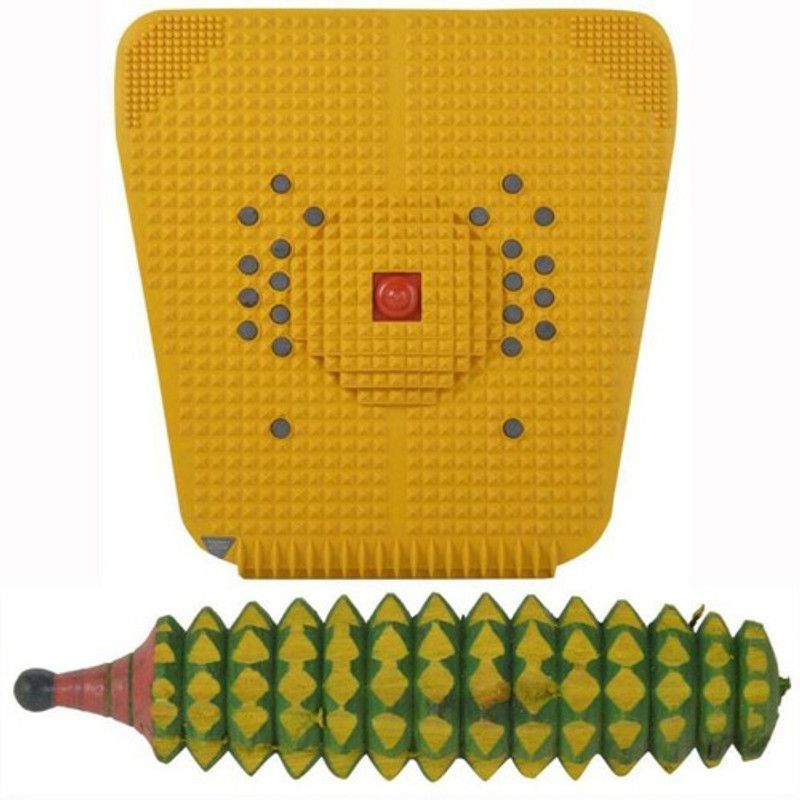 ACM 2000 Acupressure foot mat with powerfull magnet with wooden karela roller for removing stress and pain relief kit full body massage fitness home gym Massager  (Multicolor)