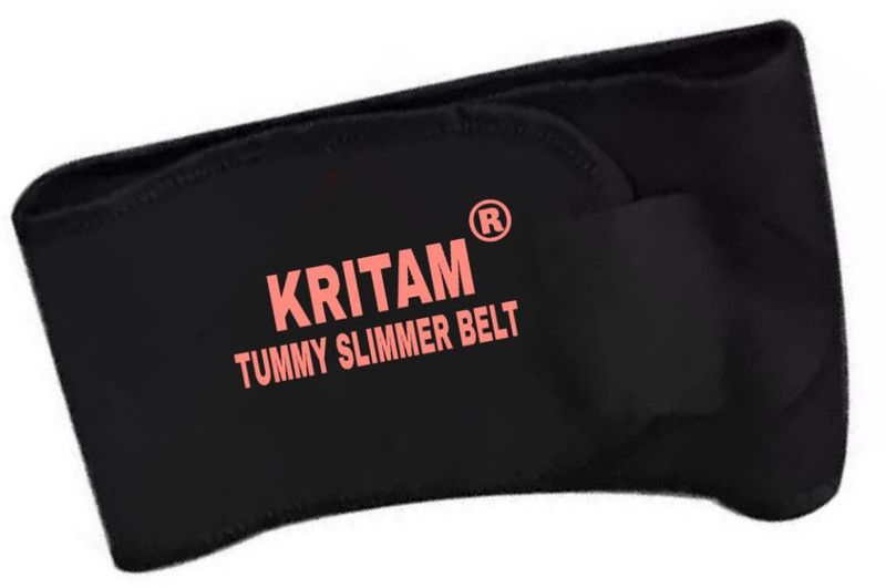 KRITAM (FREE SIZE) TUMMY SLIMMER BELT, Fat loss sweat slimming belt men and women Slimming Belt  (Black)