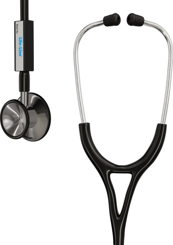 Life-Line Cardio SS BL Acoustic Stethoscope  (Black)