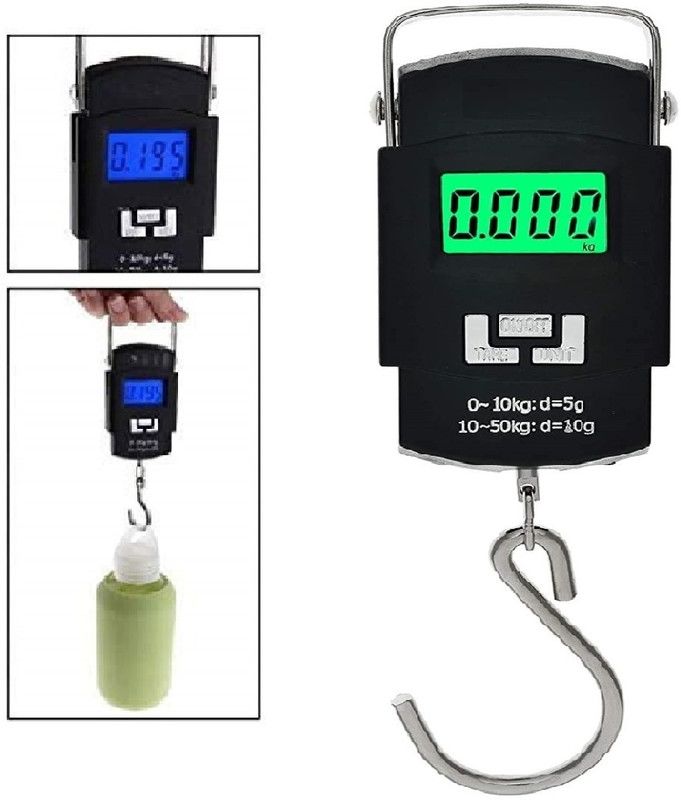 Bs Spy Digital Weight Scale Portable Hook Pocket Size Machine for Home & Kitchen Weighing Scale  (Black)
