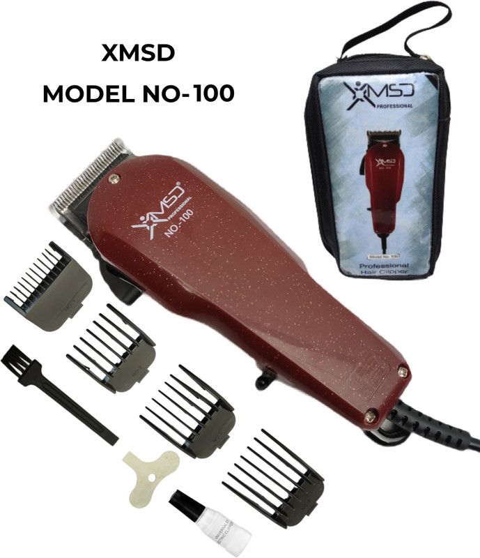 XMSD PROFESSIONAL Hair Clipper100 Trimmer 0 min Runtime 4 Length Settings  (Maroon)