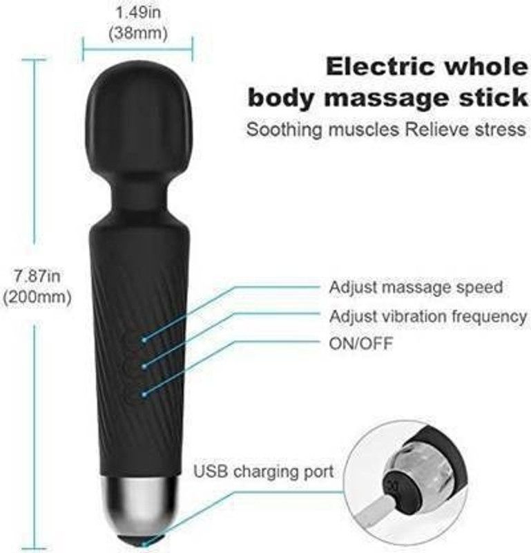 MUSLEK Handheld Wand Massager Vibrator M161 Personal Body Wand Massager Vibrator Mini Handheld Rechargeable Waterproof M161 Massager  (Black)