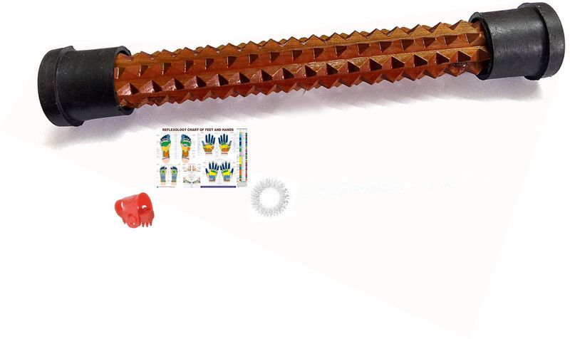 ACM 2000 786 1167 Acupressure foot roller – I Plastic rubber gutka wooden Massager  (Multicolor)
