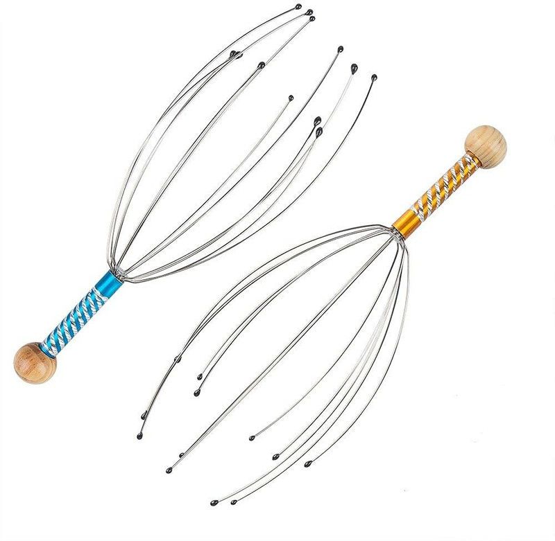 Shine Shopping Pack Of 2 Massager Bokoma Hand Held Scalp Head Massager Pain Relief- Set Of 2 Massager  (Silver)