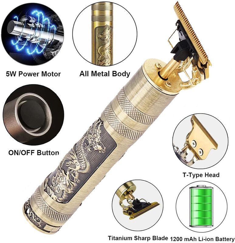 EVETIS Hair. Trimmer For Men Professional Trimer 90min Runtime 4 Length Settings Trimmer 90 min Runtime 4 Length Settings  (Gold)