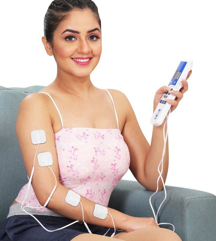 JSB HF61 Nerve Stimulation Electronic Pulse Pain Relief Massager  (White, Blue)