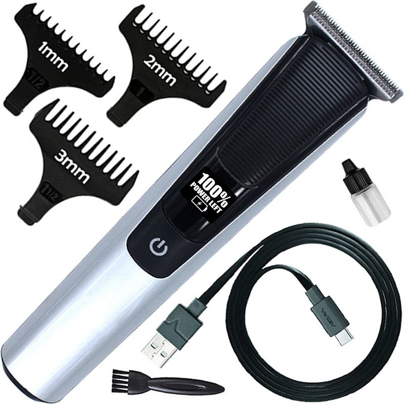 Geemy Professional AC-DC Chargeable Washable Beard Moustache Trimmer Hair Clipper 6526 Fully Waterproof Trimmer 120 min Runtime 3 Length Settings  (Multicolor)