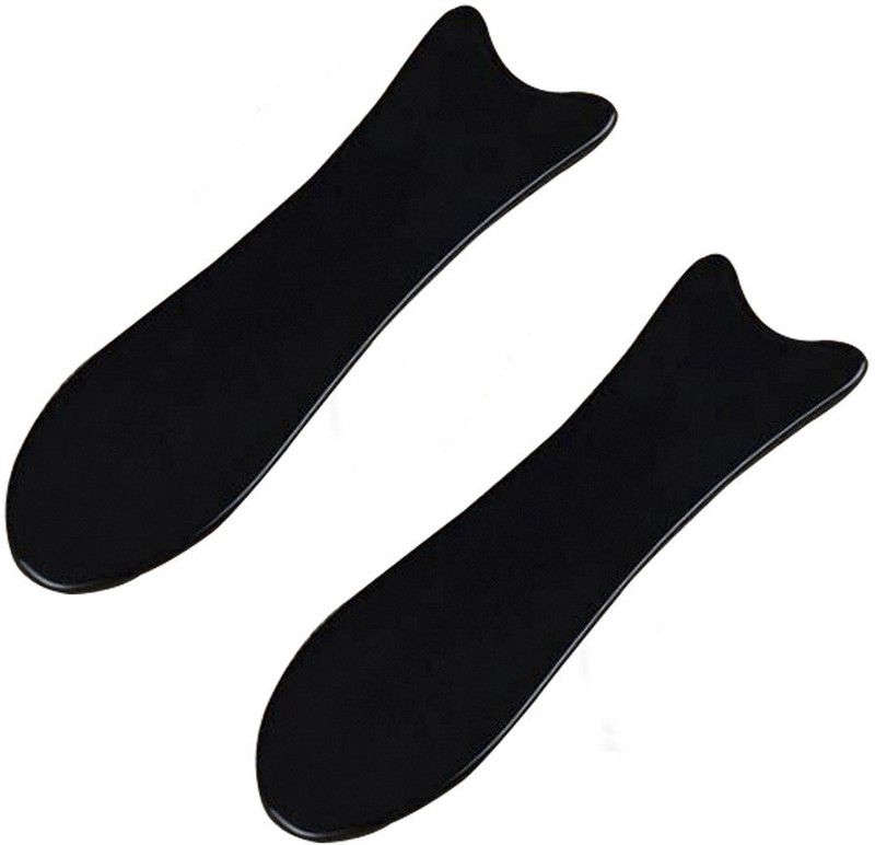 pinkcity creation Natural Obsidian Stone Gua Sha Muscle Scraper Massage & Facial Tool, SPA Acupuncture Therapy Trigger Point Treatment,Anti-Aging, Gua sha for Face Neck Back Body Pressure Therapy Obsidian black Gua Sha Massager  (Black)