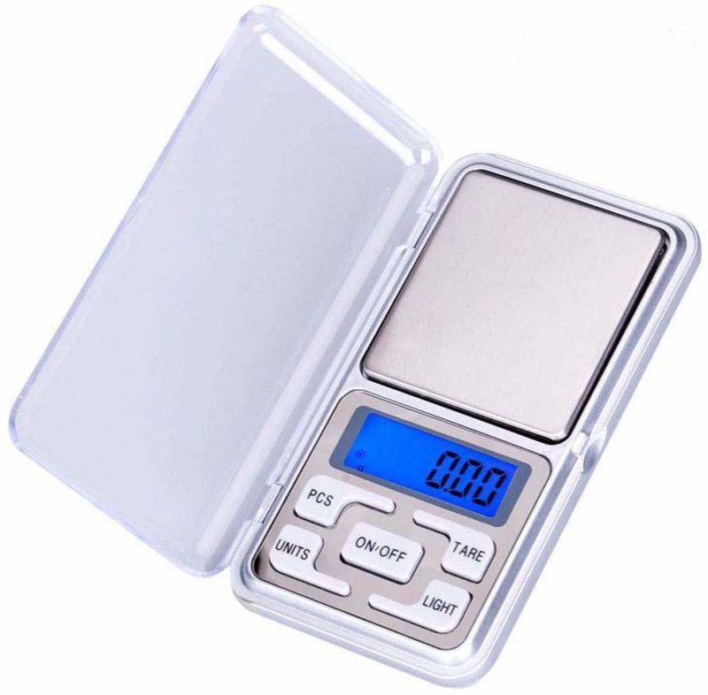 SEASPIRIT Mini Pocket Weight Scale Digital Jewellery/Chem/Kitchen Small Weighing Machine with Auto Calibration, Tare Full Capacity, Operational Temp 10-30 Degree (200/0.01 g) Weighing Scale  (Silver)
