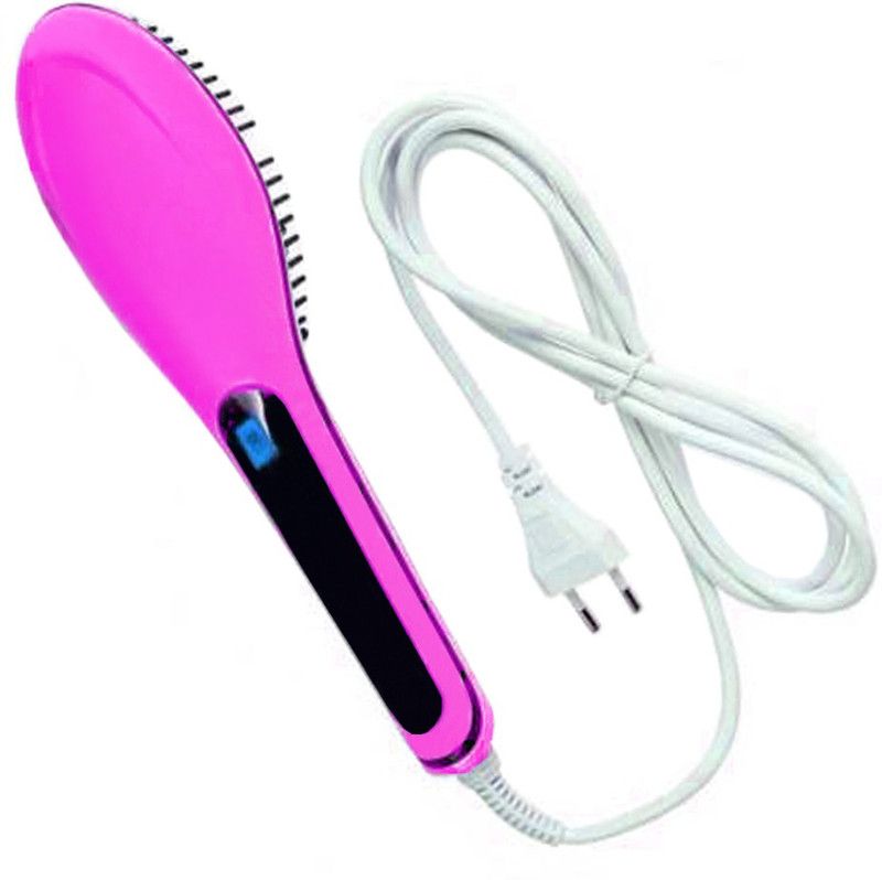 MUTA HQT 906 New Fast Hair Straightener Brush Comb with Temperature LCD Display Hair Straightening Machine Screen Flat Iron Styling Hair Straightener  (Pink)