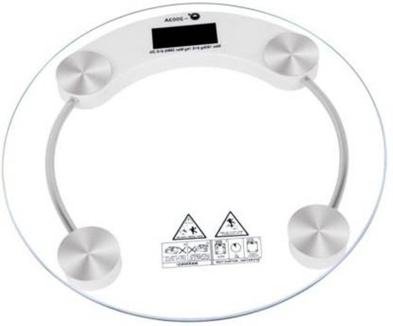 Navsatmbh 2003A Digital Body Weight Scale for Human Health Personal Electronic LCD Display Round Weighing Scale  (White)