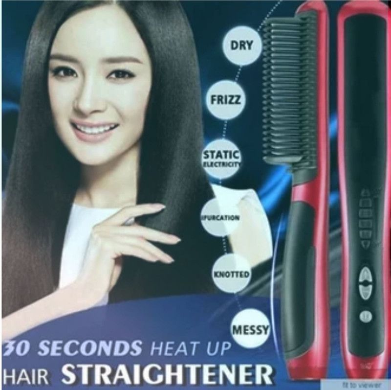FINCH Hair Straightener Comb for Women & Men ZX-085 Hair Straightener Brush  (Red)