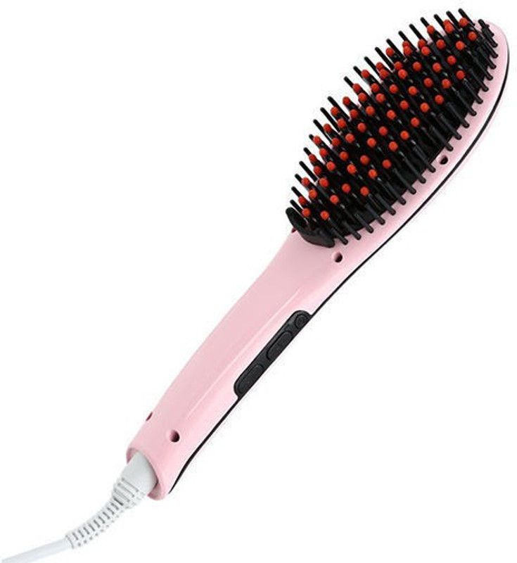 MOOZICO Fast Hair Straightener Fast Hair Straightener Brush With Temperature Control Digital Display fast Hair Straightening Machine HQT - 906 Hair Straightener Hair Straightening Hair Straightener Brush (Pink) Hair Straightener Brush  (Pink)