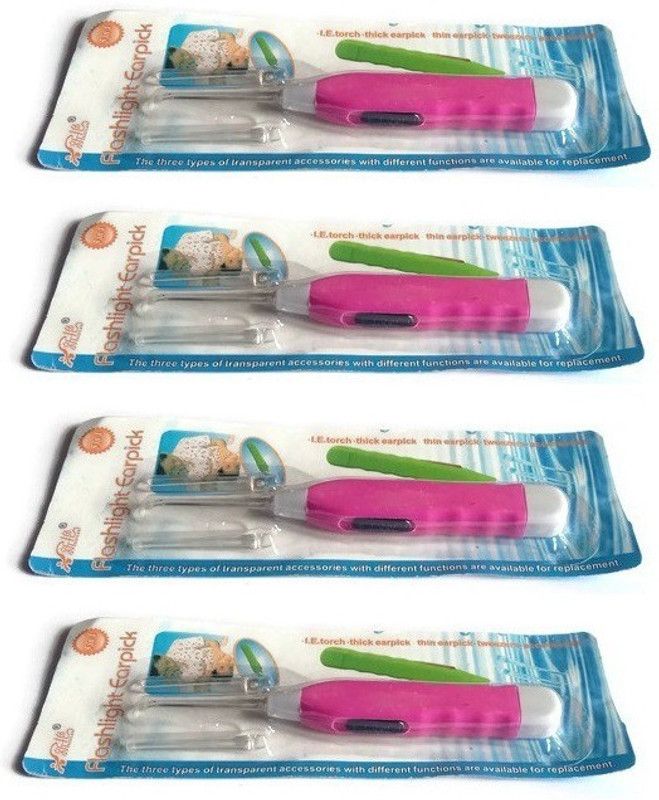 AddBeauty Pack of 5 LED Flashlight Earpick With Tweezer And Spoons Electric Ear Cleaner