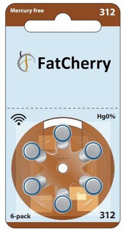 FatCherry Hearing Aid Battery (by Varta Germany) Size 312, Pack of 60 Batteries Hearing Aid  (Brown)