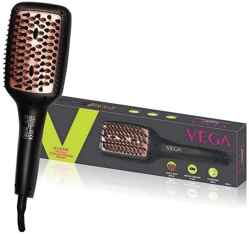 VEGA X Look Paddle VHSB-02 X-(Look Paddle Hair Brush) Straingtening Set of 1 Hair Straightener Brush  (Black)