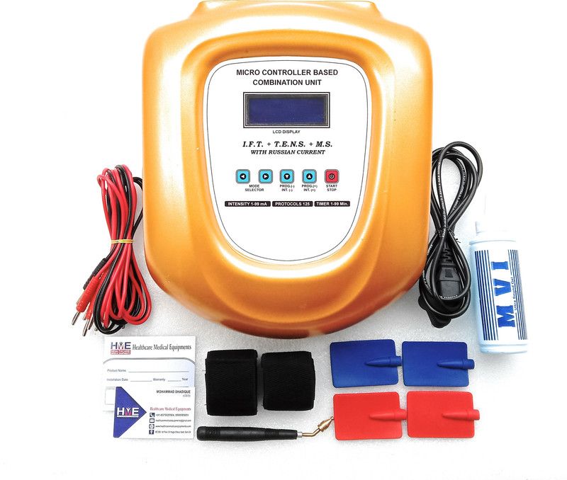 HEALTHCARE HME 3 IN 1 COMBO ( IFT + TENS + MS WITH RUSSIAN CURRENT 125 PRO.) LCD DISPLAY ELECTROTHERAPY EQUIPMENTS Pain Relief Management Electrotherapy Device  (HME-016)