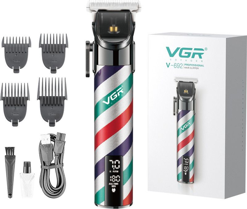 VGR V-692 Trimmer 200 min Runtime 4 Length Settings  (Multicolor)