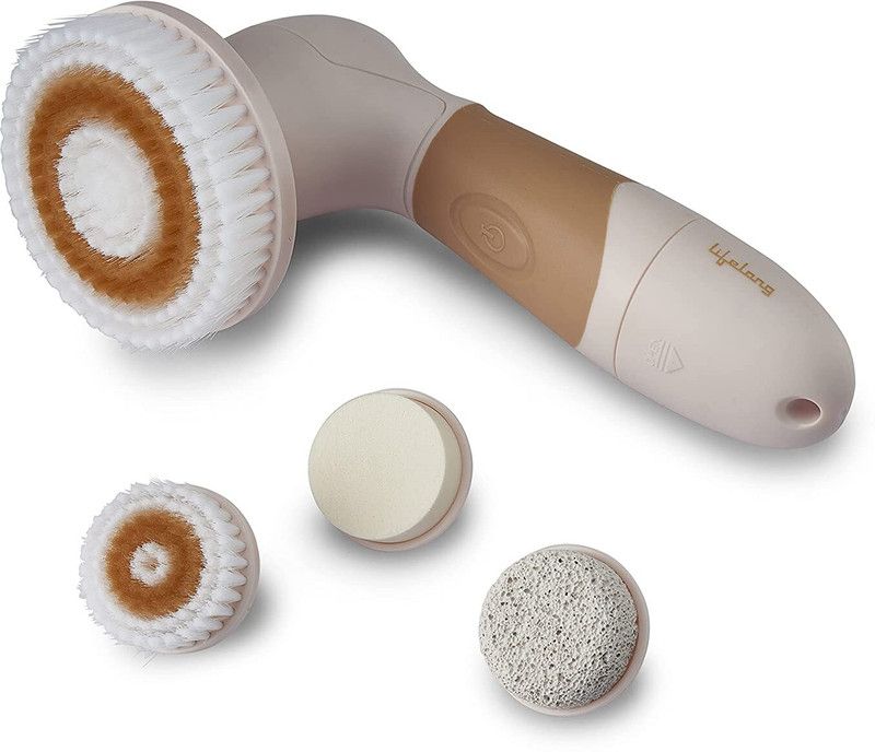 YKID face massger Portable Face Cleanser and Massager Brush with 4 Brush Heads for Deep Cleansing, Massager  (Multicolor)