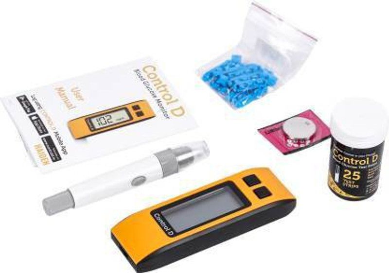 Control D Blood Glucose monitoring system machine including 25 Test Strip Glucometer  (Orange)