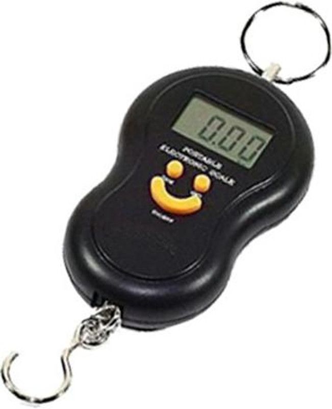 Qozent Vegetable Weight Machine- 50Kg Portable Luggage Hanging Weight Machine Digital Weighing Scale - with Batteries L/25/AQA Luggage Weighing Scale  (Black)