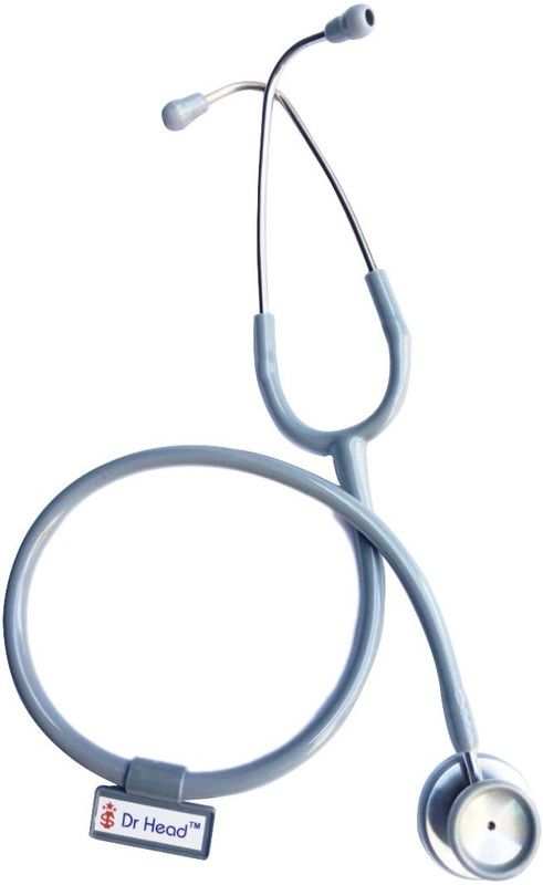 Dr. Head Grey Steel Stethoscope Cardiology For All With Spare Parts Stethoscope Cardiology Stethoscope  (Grey)