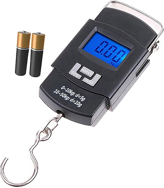 Qozent 50Kg Digital Weighing Machine For Luggage MC373 Weighing Scale  (Black)
