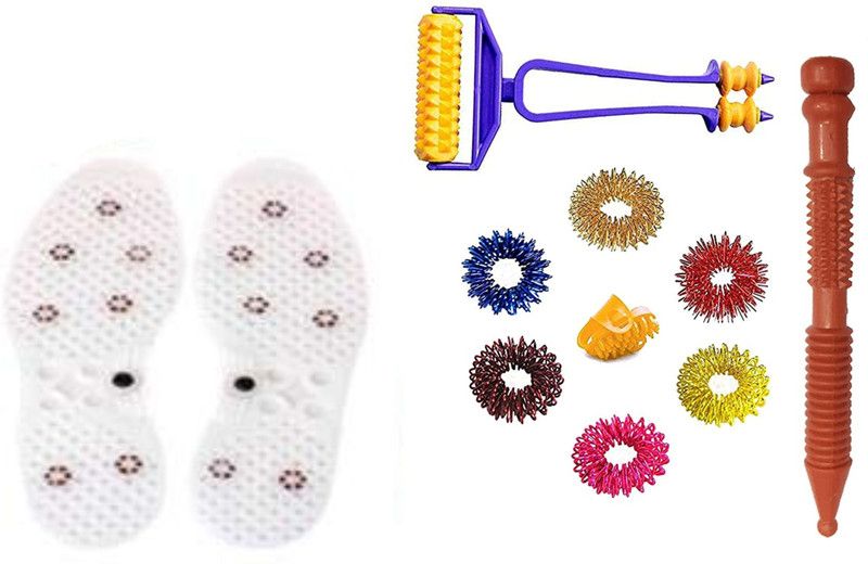 netclub Acupressure Kit magnetic Power Sole Combo Shoe Sole Kit height increase stress & pain relief blood circulation sujok kit body Massager  (Multicolor)