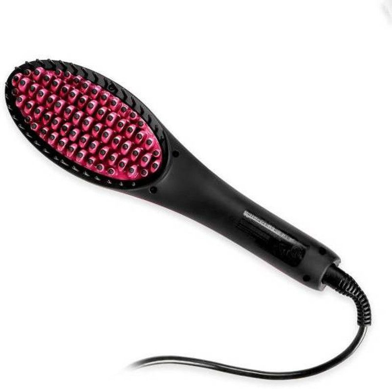 Hairinstyler Simply Straight Fast Ceramic Brush with Lcd Display SST091-15 Hair Straightener  (Black, Pink)
