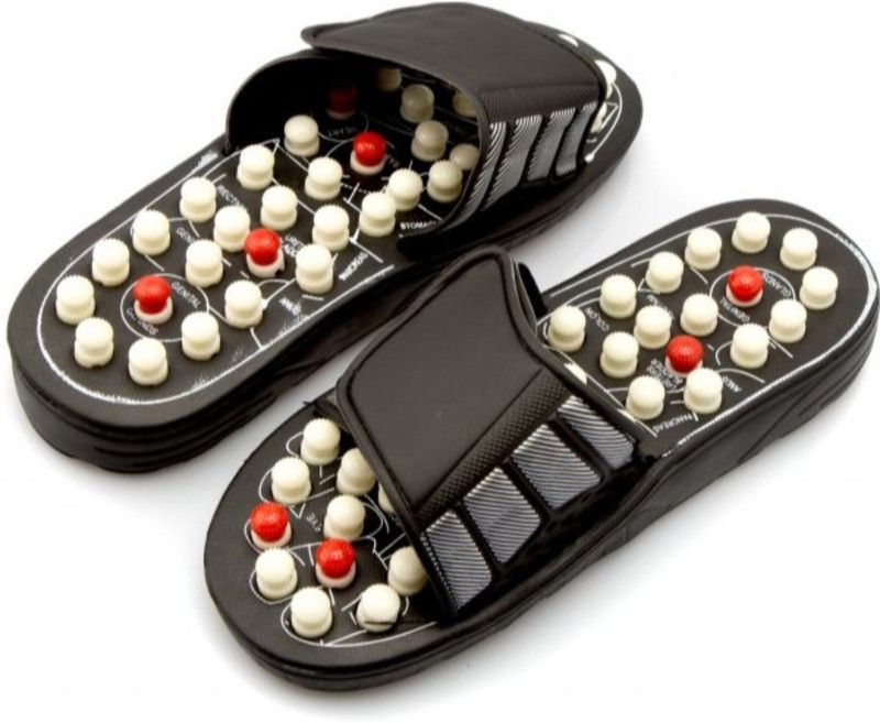 Klick N Shop Slipper Yoga Paduka Power Foot Mat Full Body Relaxer Natural Leg Foot Massager Slippers Massager  (Black)