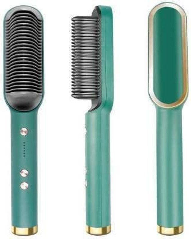 KHODAL ARTH Hair Straightner Comb Brush For Men Women Hair Straightening and Smoothing Comb PTC Heating Electric Machine Brush Straightener with 5 Temperature Control Hair Straightener Brush  (Green, Black, Red, White)