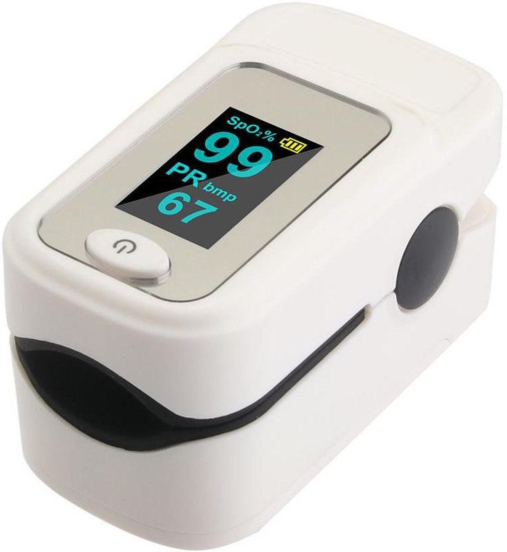 Cosmic Wellness Pulse Oximeter - Measuring Blood Oxygen SpO2 and Pulse Rate monitor – Includes 2 X AAA Batteries, a Lanyard and Manual Pulse Oximeter  (White)