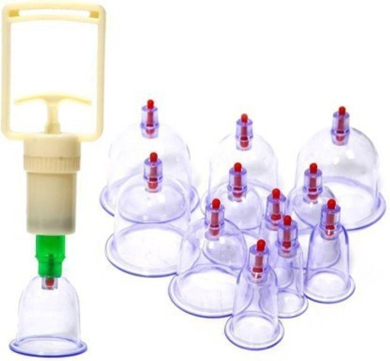 SUJOK Health Care Product Vaccum Cupping Kit Set of 12 Pieces Massager (Transperent) Massager (White) Massager  (Multicolor)