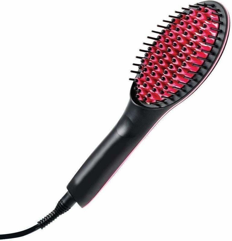 GJSHOP SIMPLY HAIR STRAIGHTENER BRUSH Stright Ceramic Simply Hair Straightener Brush Hair Straightener SIM012 Hair Straightener Brush  (Pink)