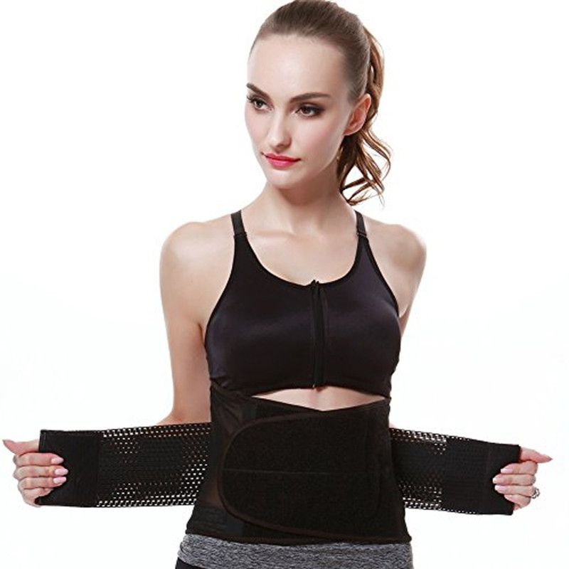 Selva Front Workout Sauna Suit Tummy Control Waist Weight Loss Slimming Belt  (Black)