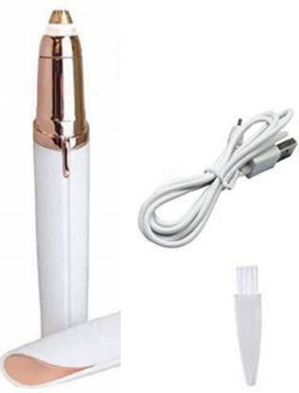 domnikyas Eyebrows Hair Remover Trimmer With Use Charge And LED Light Electric Shaver For Men & Women USB Flawless - 13 Trimmer 90 min Runtime 0 Length Settings  (White)