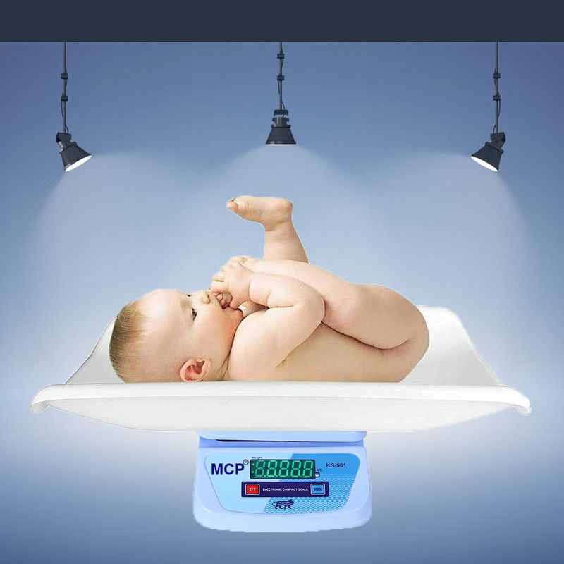 MCP Healthcare Rechargeable Dual Screen Weighing Scale With Tray & USB Adaptor for Newborn Baby Weighing Scale  (White)