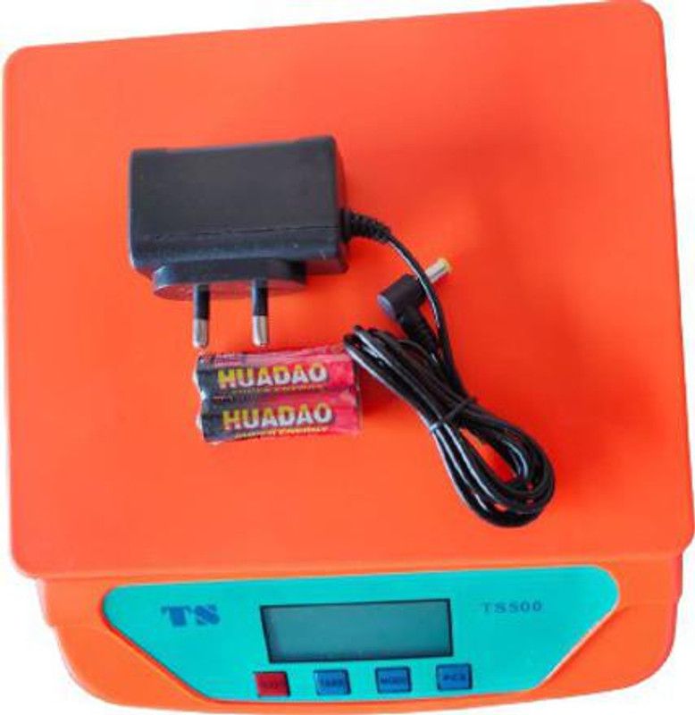 Skeisy VIYAVO-TECH ORANGE Ts-500v INOX00765V Digital 30 kg Kitchen Weight Machine with Adapter Weighing Scale Weighing Scale (ORANGE) Weighing Scale  (Orange)