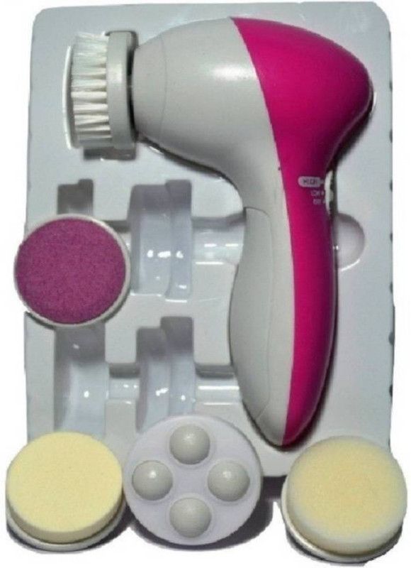 Klick N Shop Zx15 5 in 1 Beauty Care Brush Electric Facial Cleanser Massager Massager  (Pink)