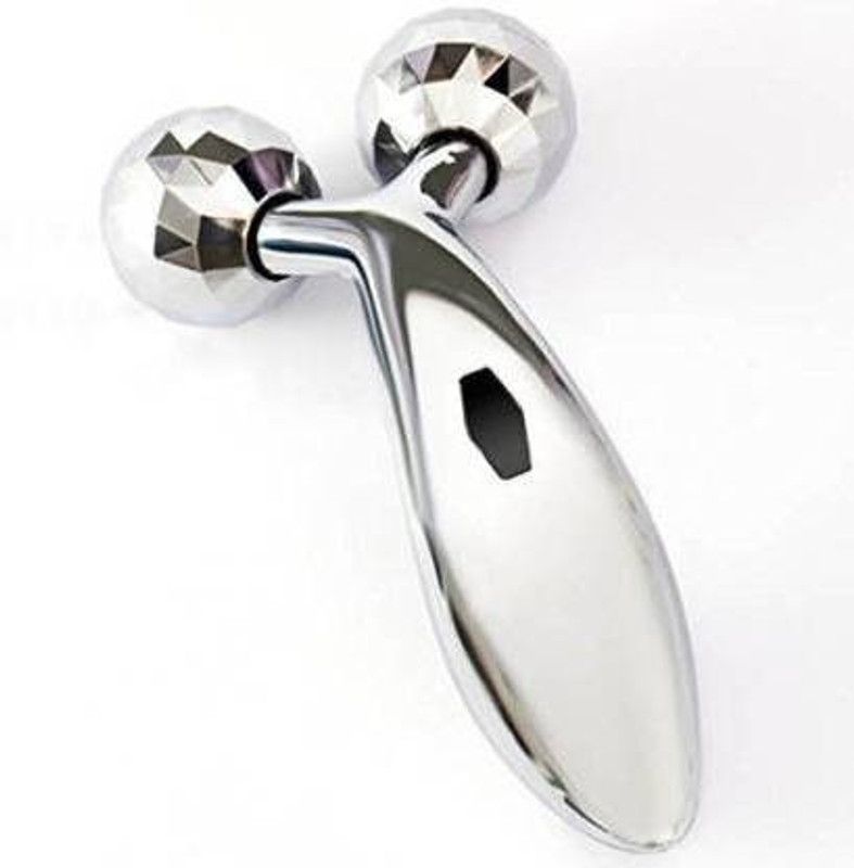 Kreya Enterprise CDSU=10283 3D Roller Body Face Massager Y-Shape Face Lift Tool Firming Beauty Massage Skin Massager  (Silver)