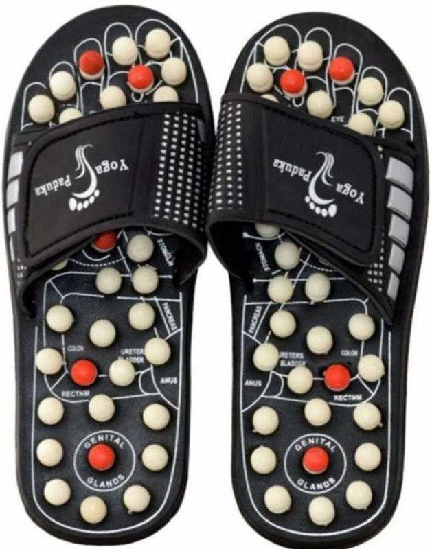 Hashtag India Rotating Acupressure Foot Slippers for Men & Women | Size:8UK | Color :Black | Foot Relaxer | Foot Massager Slipper Massager  (Black)