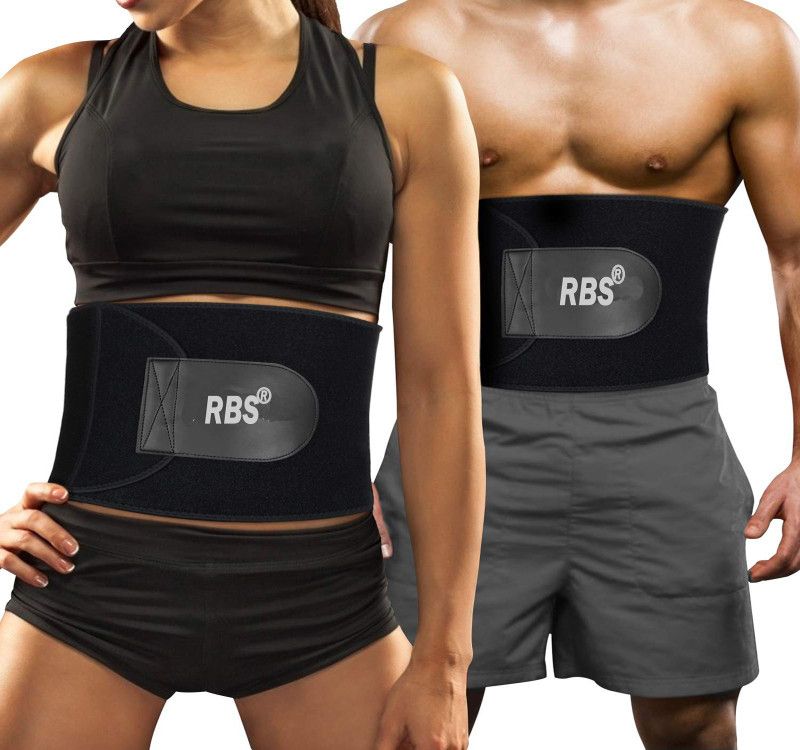 RBS (FREE SIZE) FITNESS BELT, Fat loss sweat slimming belt men and women Slimming Belt  (Black)