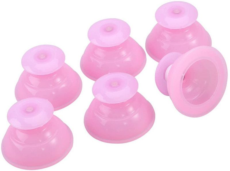 Zubehor siliconecups 6pcs Silicone Body Cupping Therapy Vacuum Suction Cups Ventouse Anti Cellulite Pain Relief Stress Reduction Massager  (Pink)