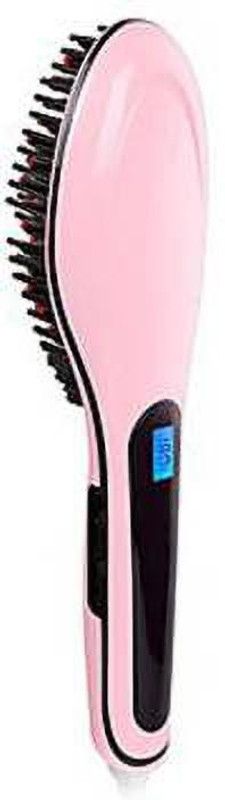 Radhe Hair Electric Comb Brush 3 in 1 Ceramic Fast Hair Straightener For Women's Hair Straightening Brush with LCD Screen, Temperature Control Display,Hair Straightener For Women (PINK) Hair Straightener Brush  (Pink, Black)
