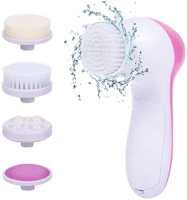 True Brand 5 in 1 Face Massager with 5 Different Brushes for Women's & Girl's Massager  (Multicolor)